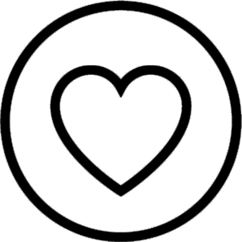 Icon heart in circle